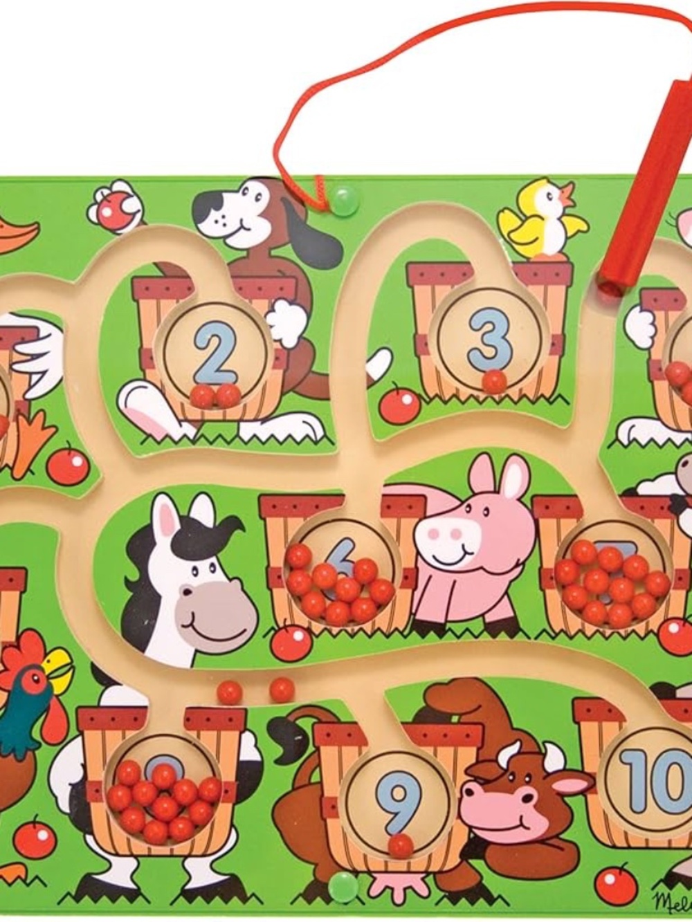 Melissa & Doug Magnetic Wand Number Maze - Wooden Puzzle Activity